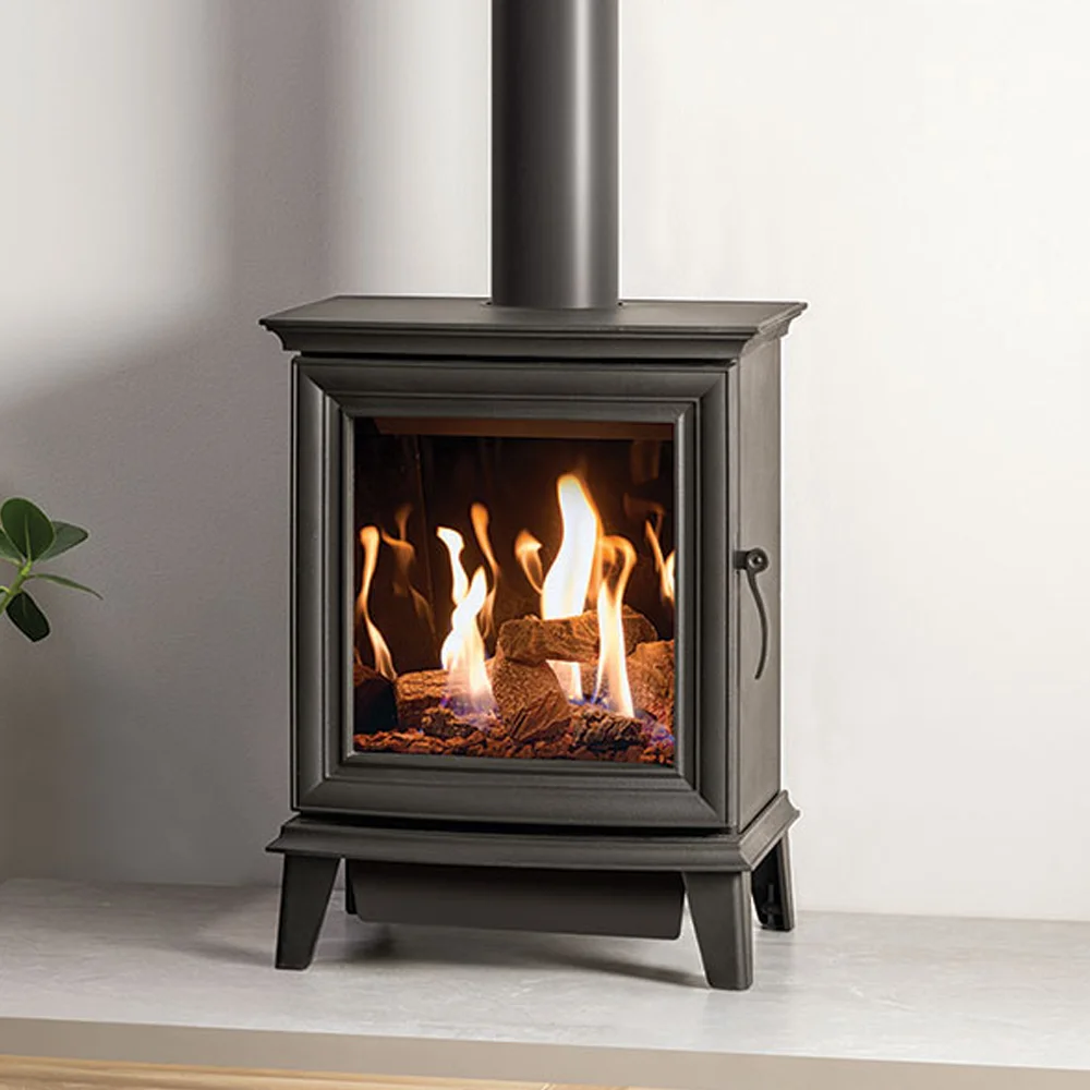 Gazco Sheraton Matt Black Nat. Gas LPG 5kw Stove