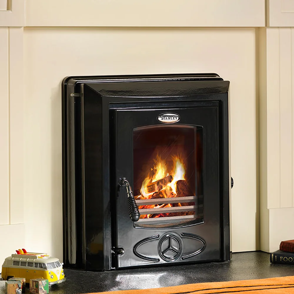 Stanley Cara + Inset Boiler Matt Black 16.8kw Stove